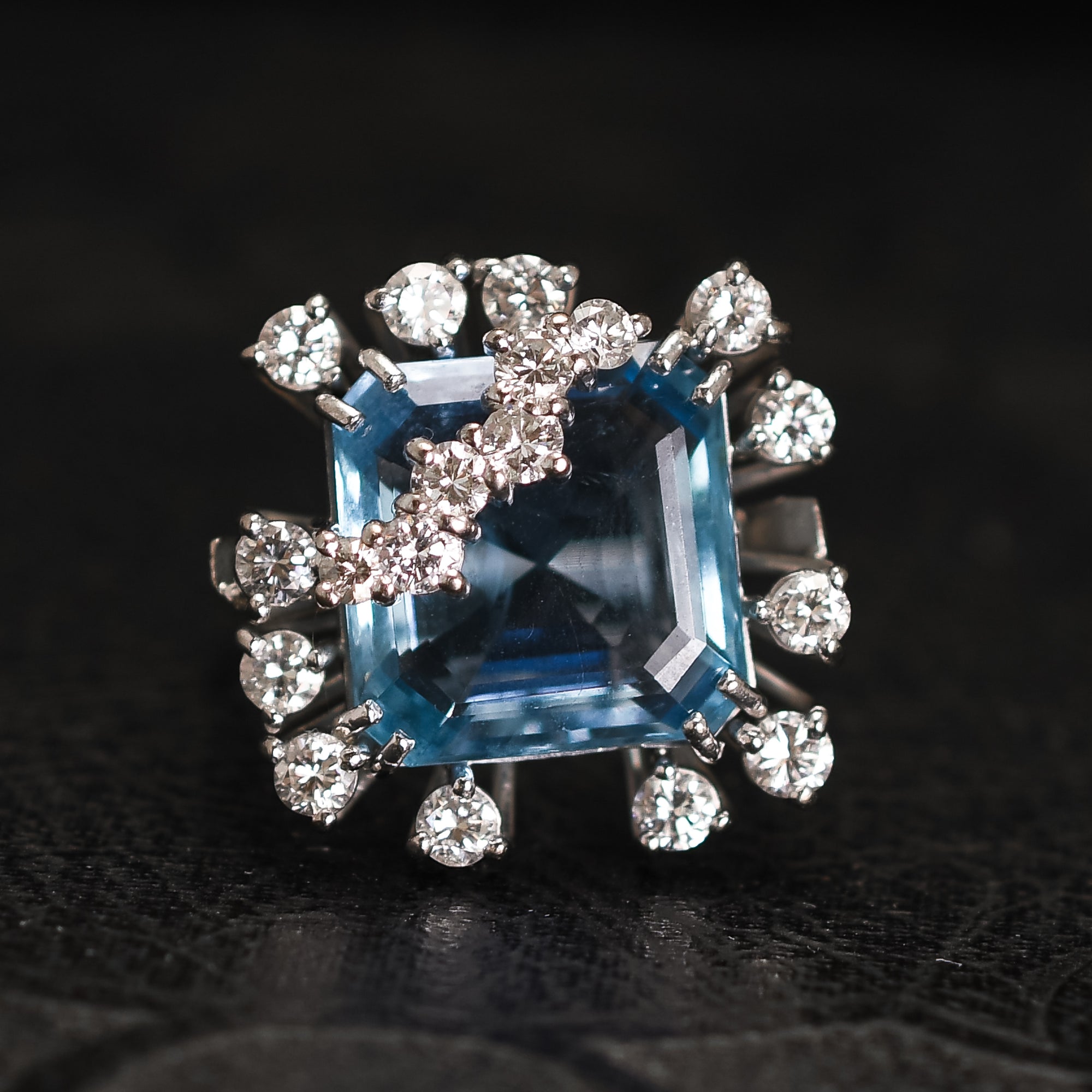 Vintage aquamarine clearance cocktail ring