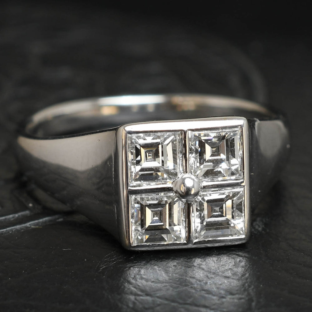 BVLGARI Asscher Cut Diamond Signet Ring