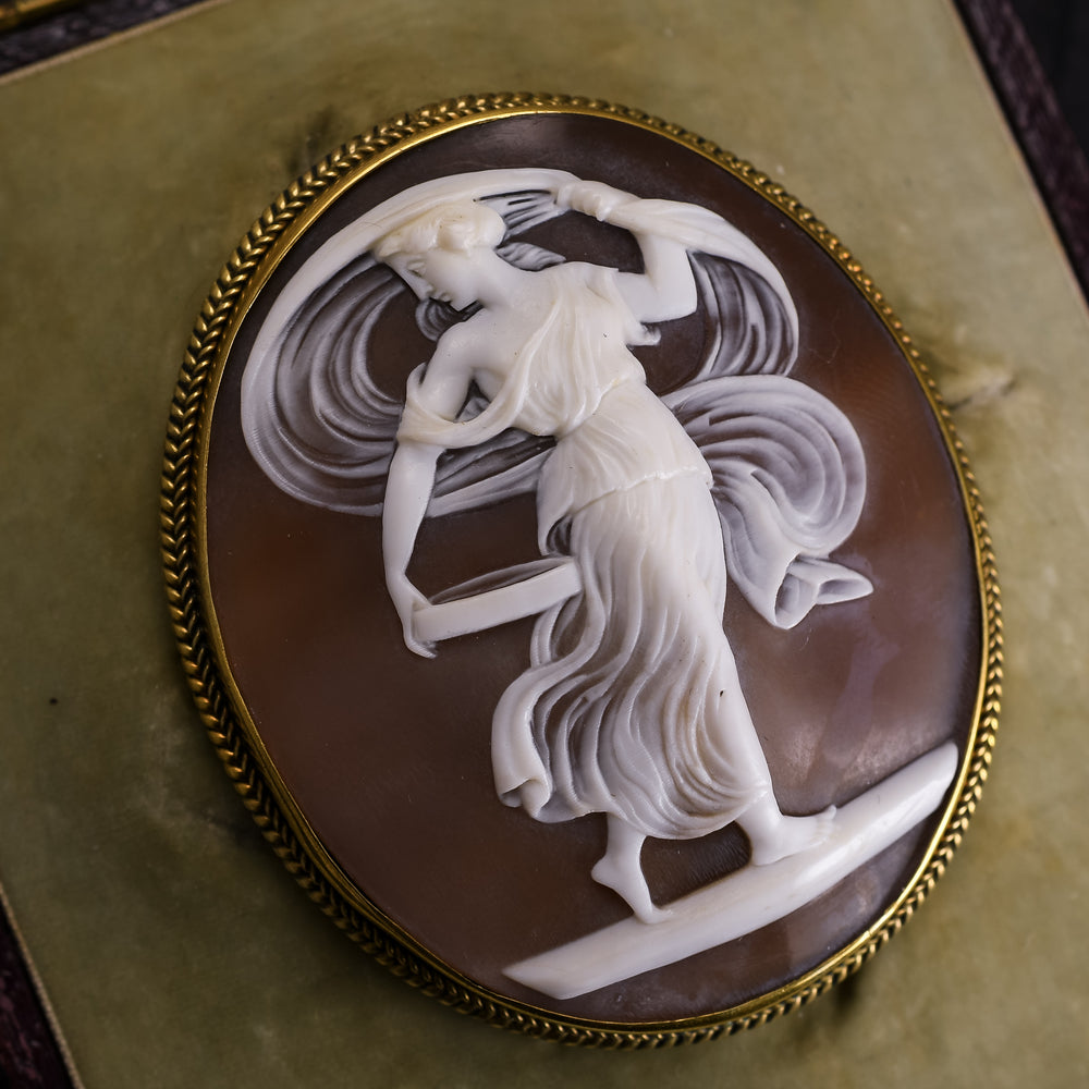 Victorian The Dancing Muse Cameo Brooch