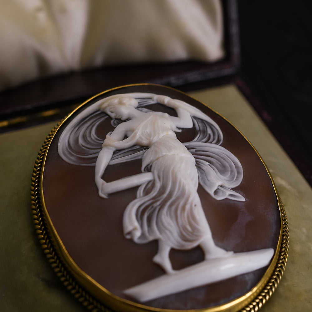 Victorian The Dancing Muse Cameo Brooch