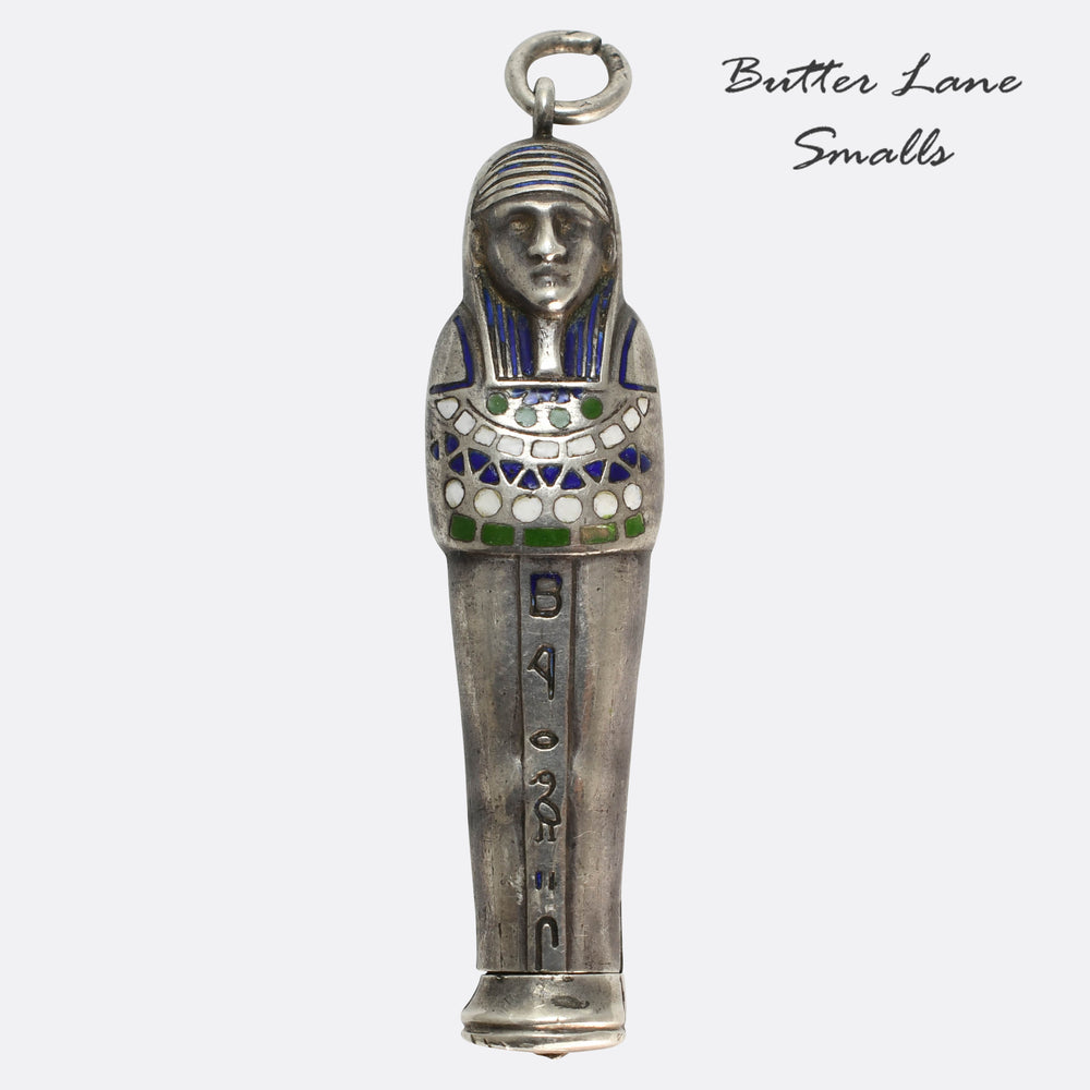 Egyptian Revival Enamel Sarcophagus Pendant