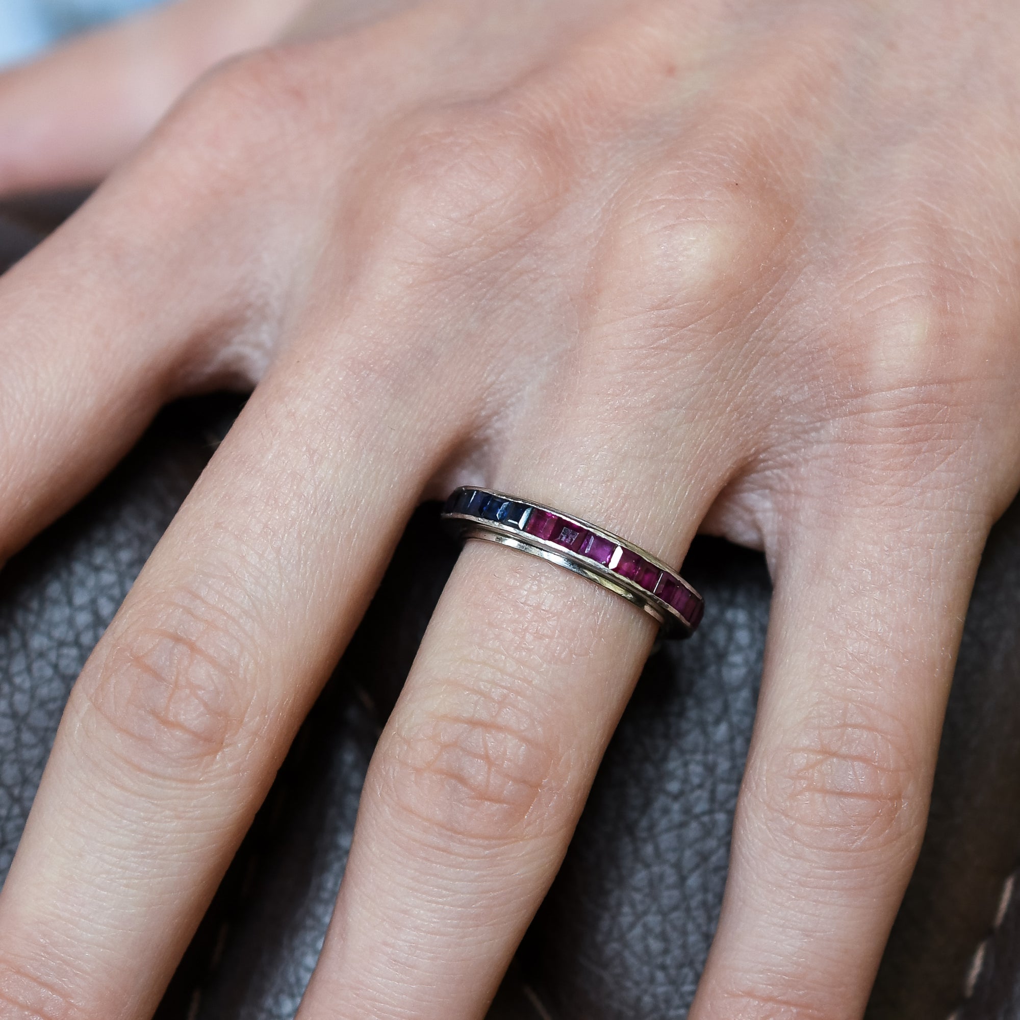 Antique ruby store eternity ring