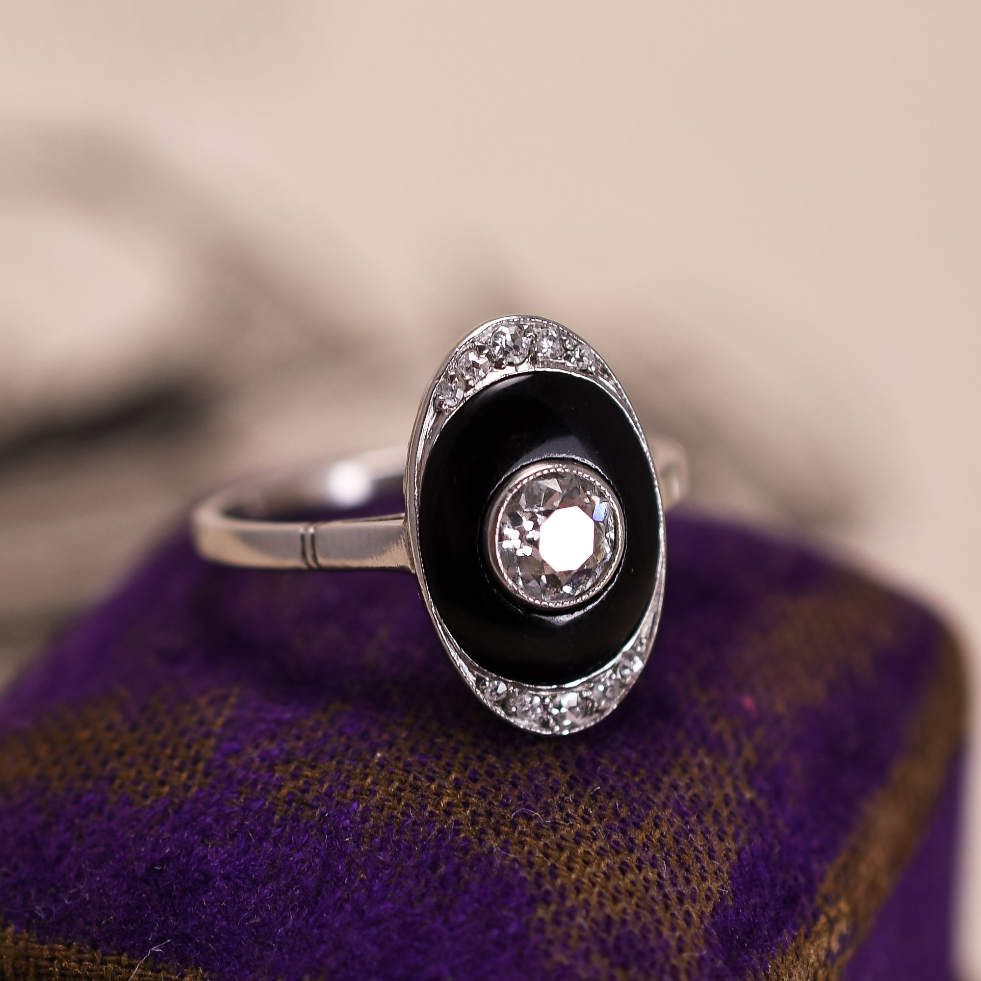Unique Diamond & Onyx Vintage Art Deco Engagement Ring – Andria Barboné  Jewelry