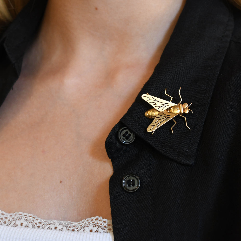 Art Deco Boucheron 18k Gold Insect Brooch