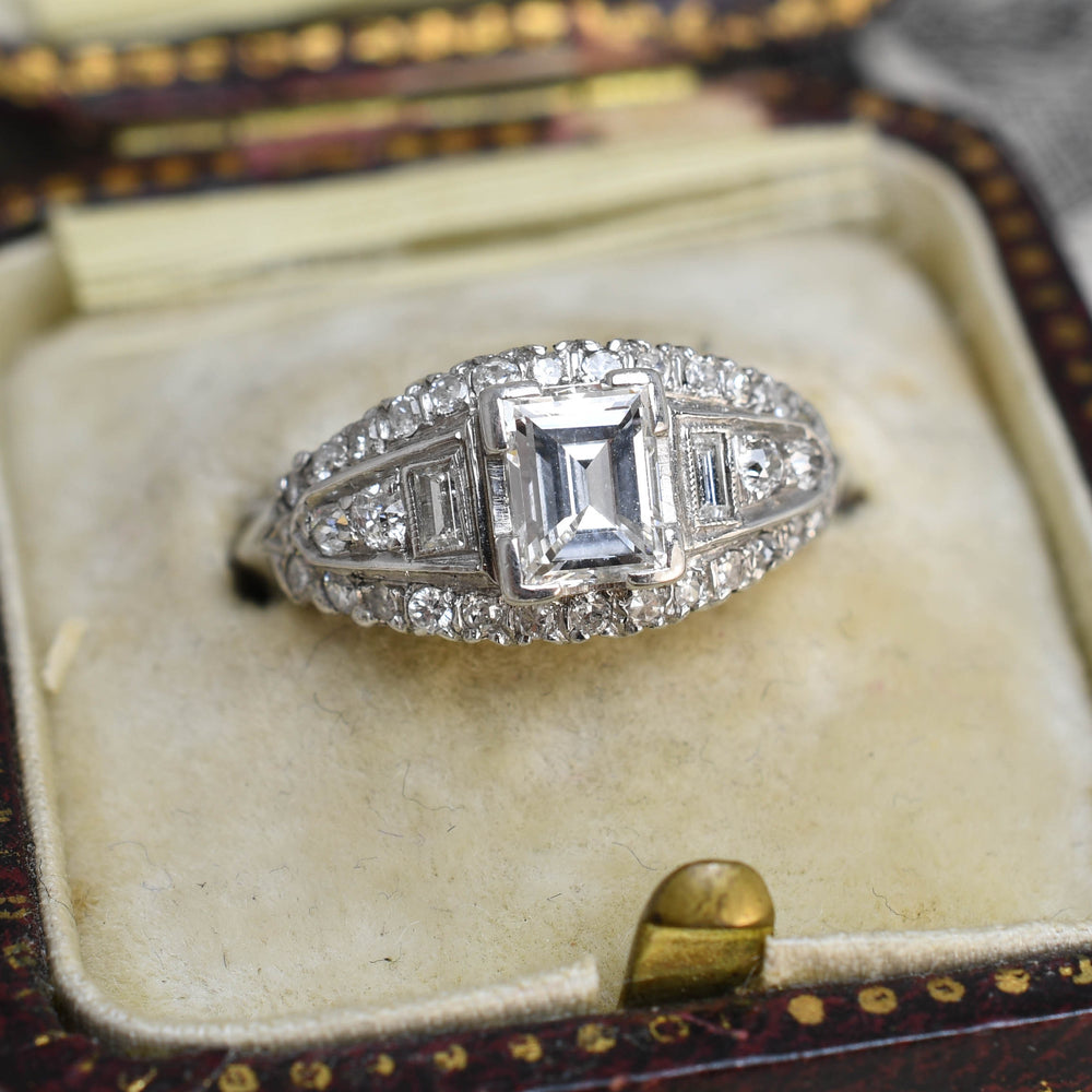 Emerald Cut Diamond Cluster Cocktail Ring