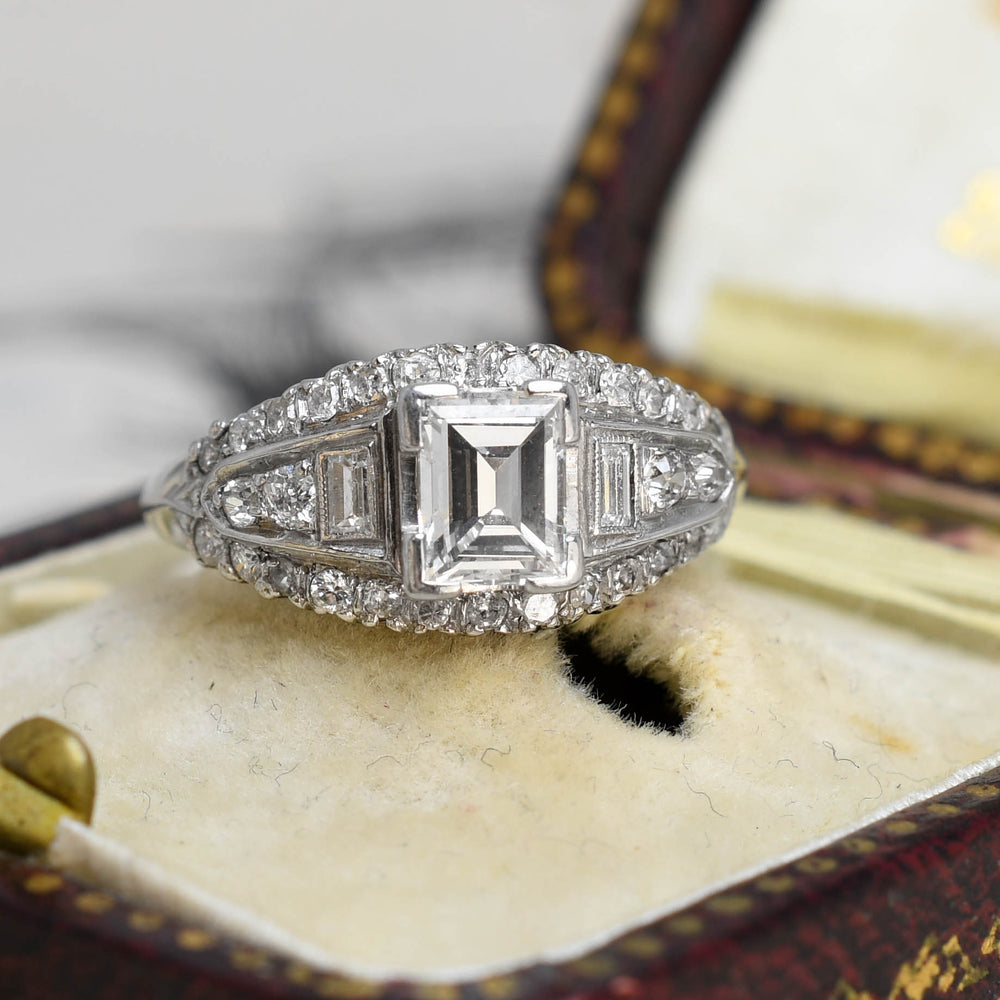 Emerald Cut Diamond Cluster Cocktail Ring