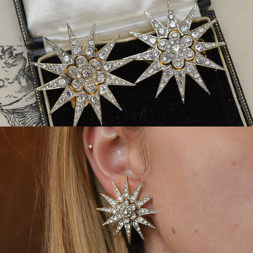 Vintage Butler & Wilson Paste Starburst Earrings