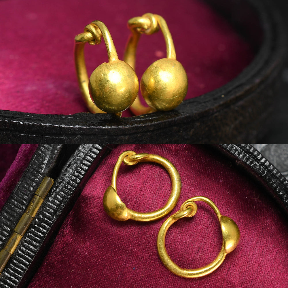 Roman Fine Gold Sleeper Earrings