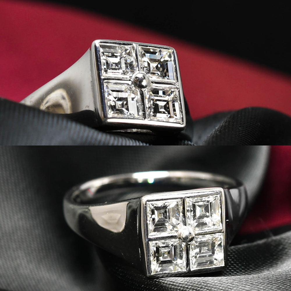 BVLGARI Asscher Cut Diamond Signet Ring