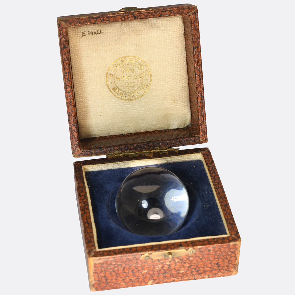 Antique Boxed Two Worlds  Miniature Rock Crystal Ball