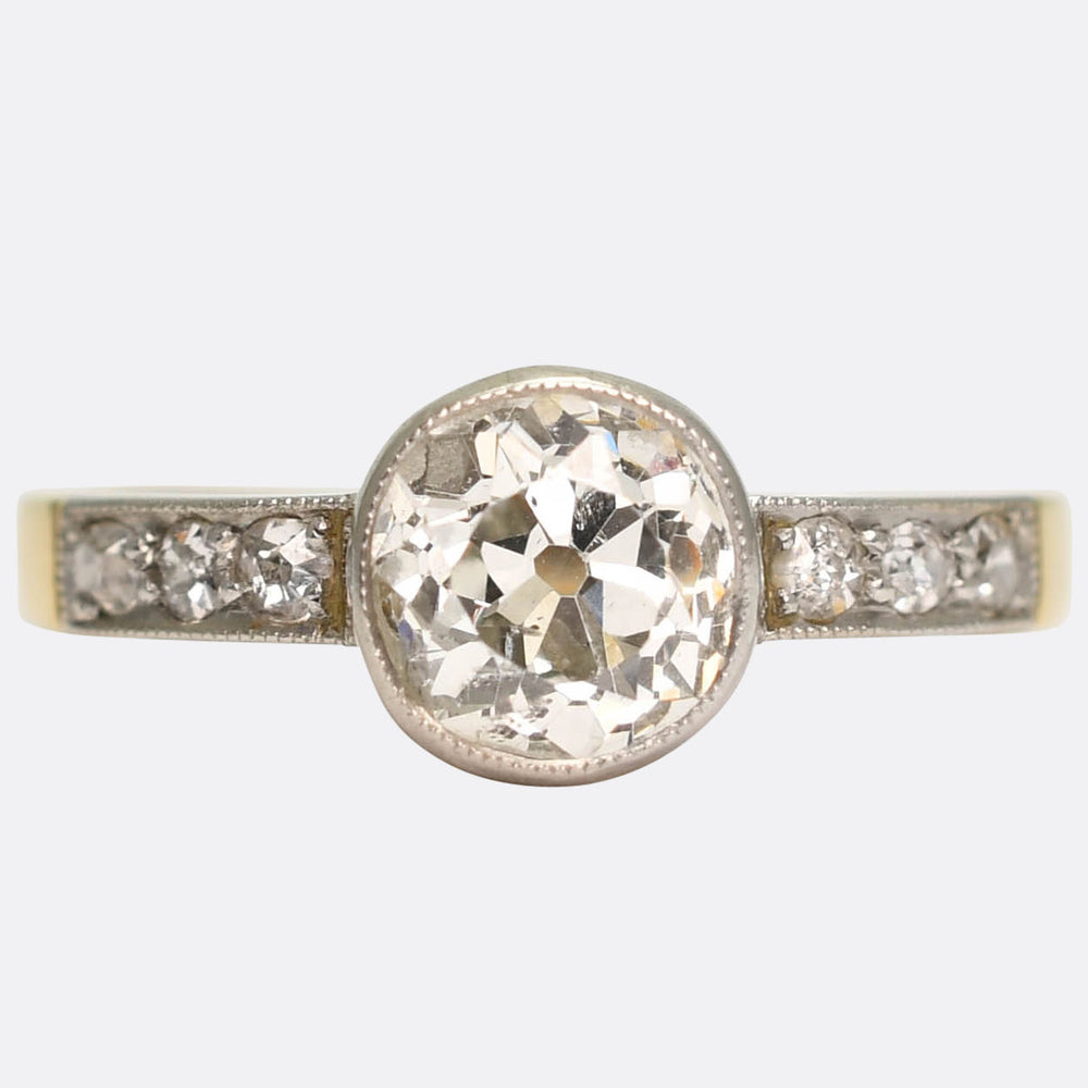 Antique French Diamond Solitaire Engagement Ring