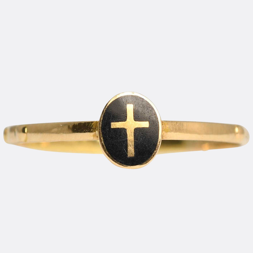 Antique French Enamel Rosary Ring