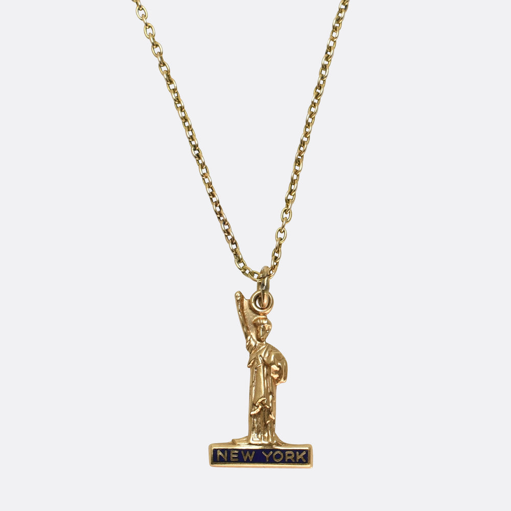 Art Deco 14k Gold Statue of Liberty Charm