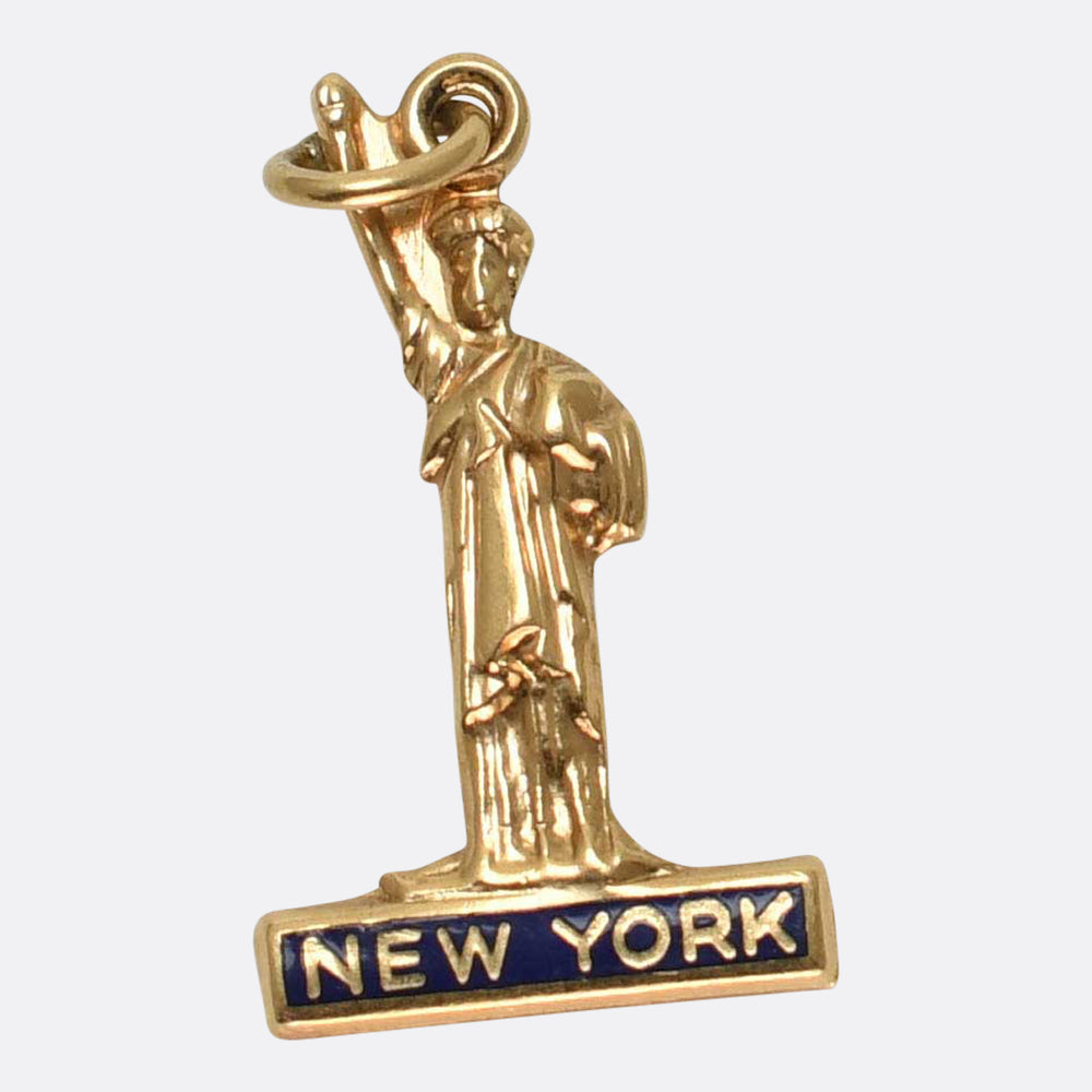 Art Deco 14k Gold Statue of Liberty Charm