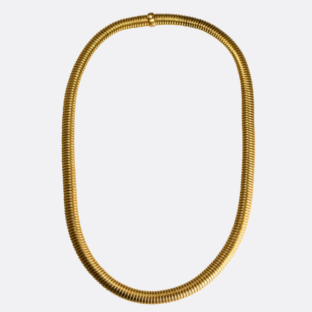 Art Deco 14k Gold Tubogas Necklace