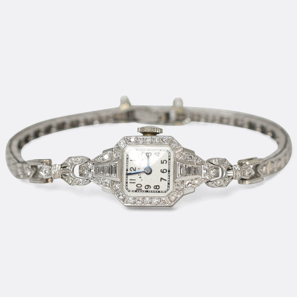 Art Deco 1 Carat Diamond Platinum Cocktail Watch