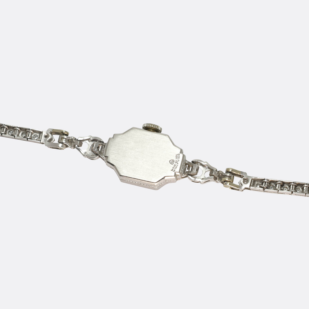 Art Deco 1 Carat Diamond Platinum Cocktail Watch