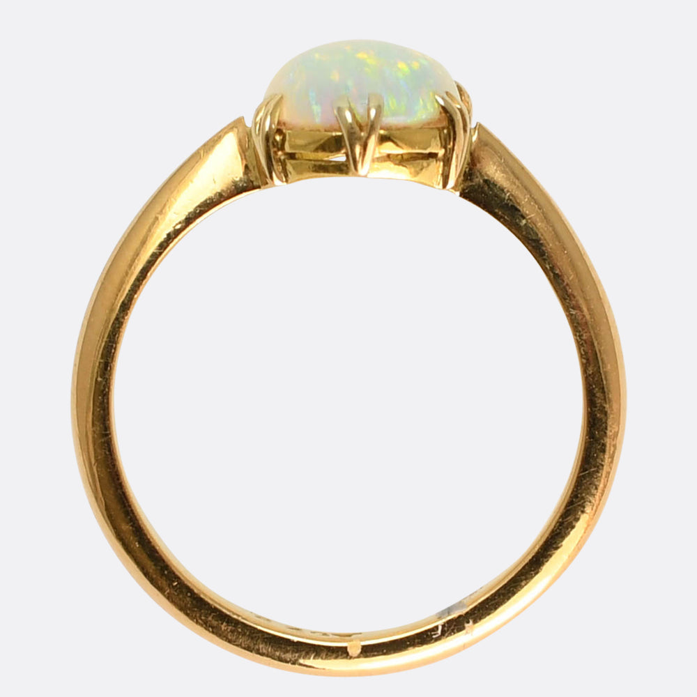 Art Deco 22k Gold Opal Solitaire Ring