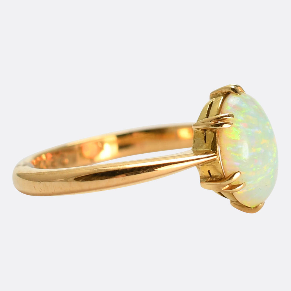 Art Deco 22k Gold Opal Solitaire Ring