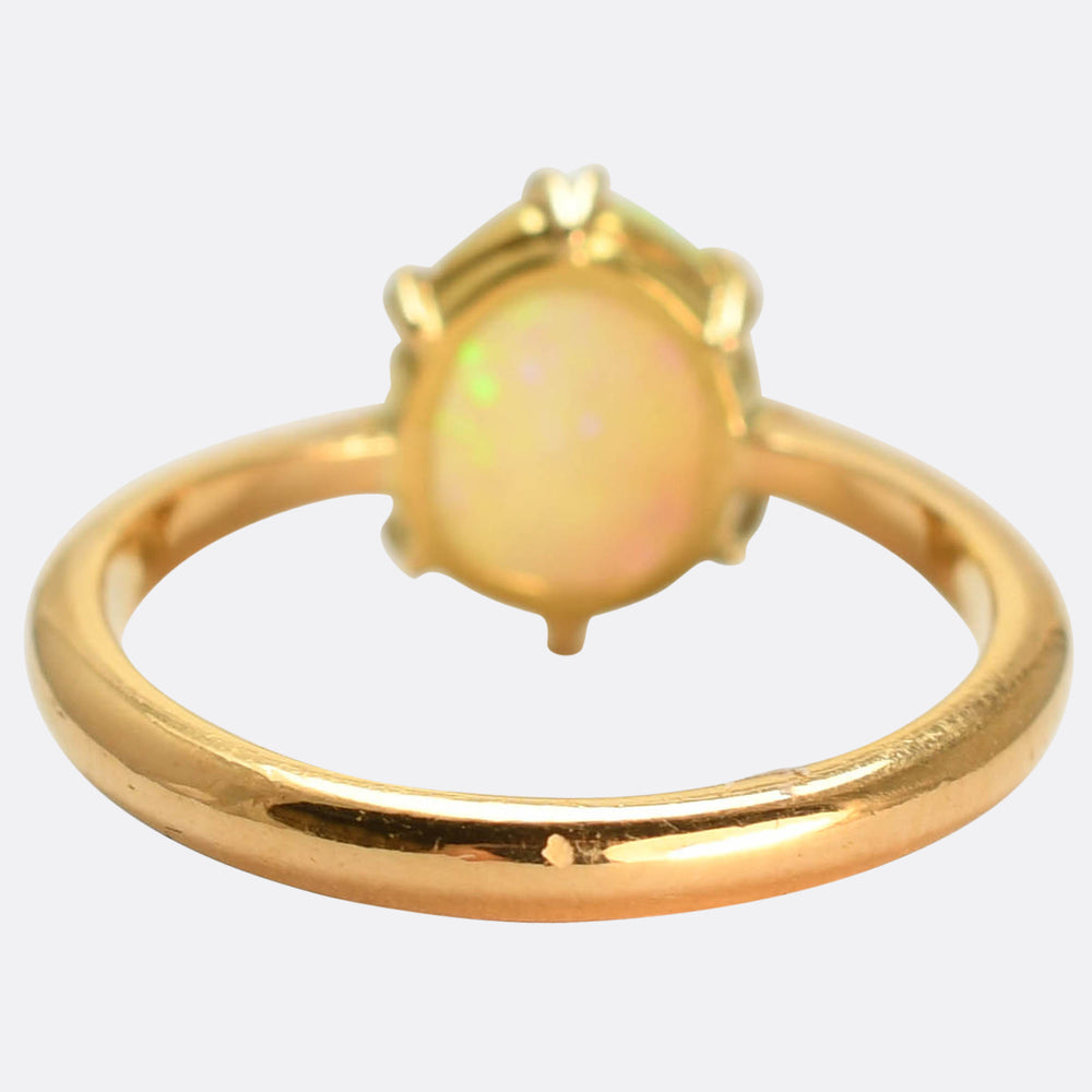 Art Deco 22k Gold Opal Solitaire Ring