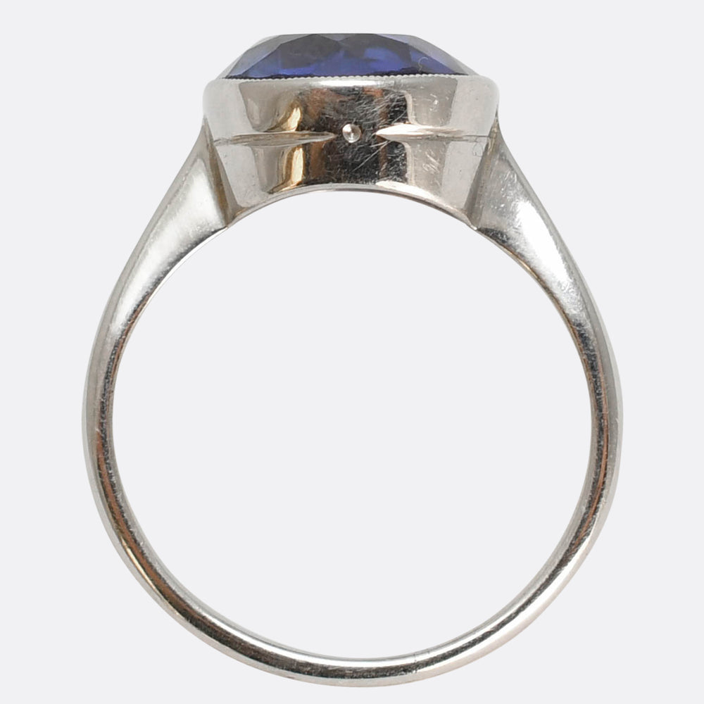 Art Deco 3.1ct Sapphire Solitaire Ring