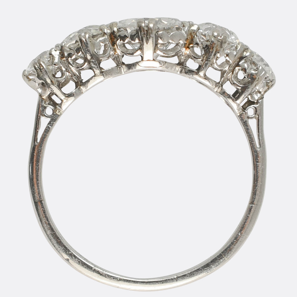 Art Deco 3.4ct Diamond 5-Stone Half-Hoop Ring