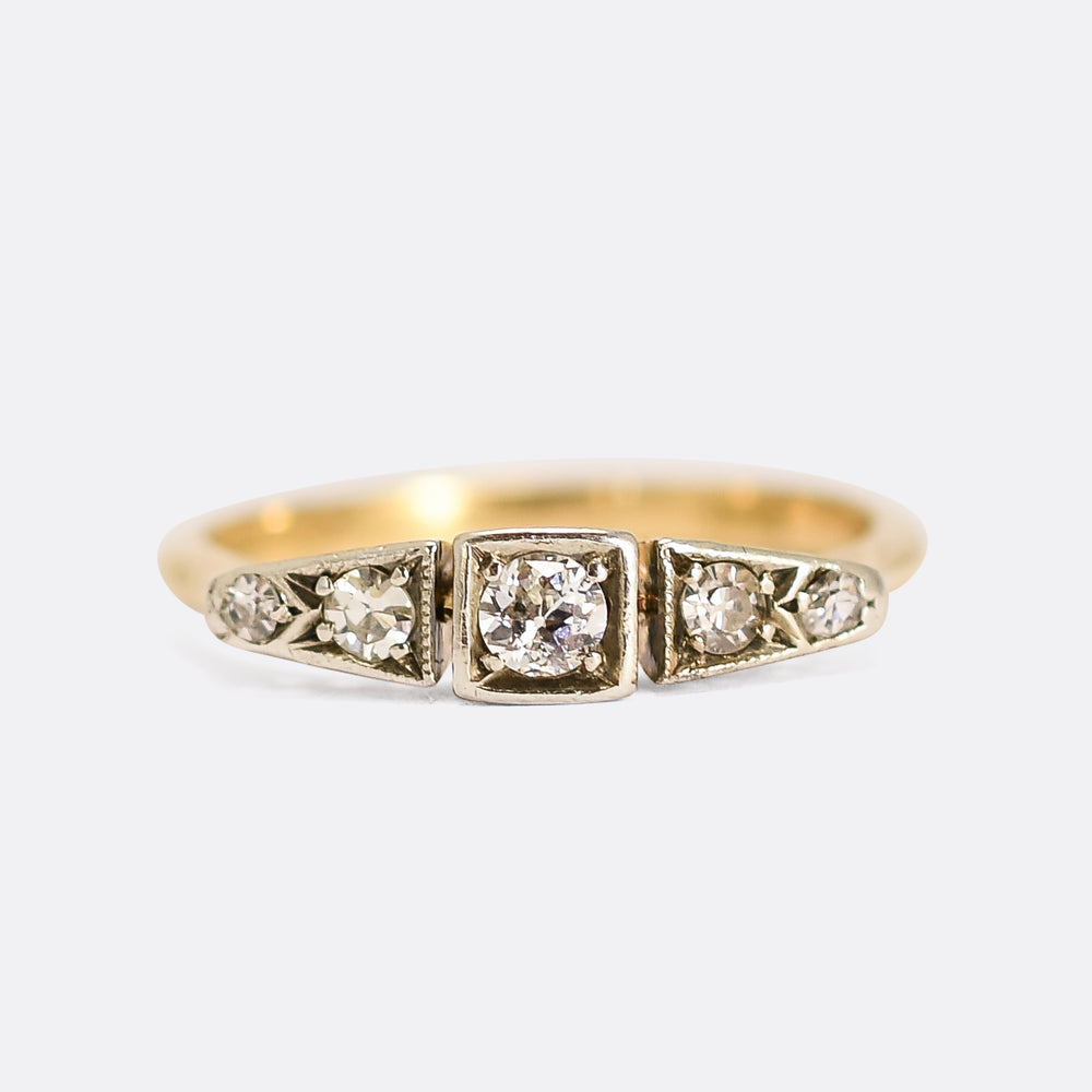 Art Deco 5-Stone Diamond Ring