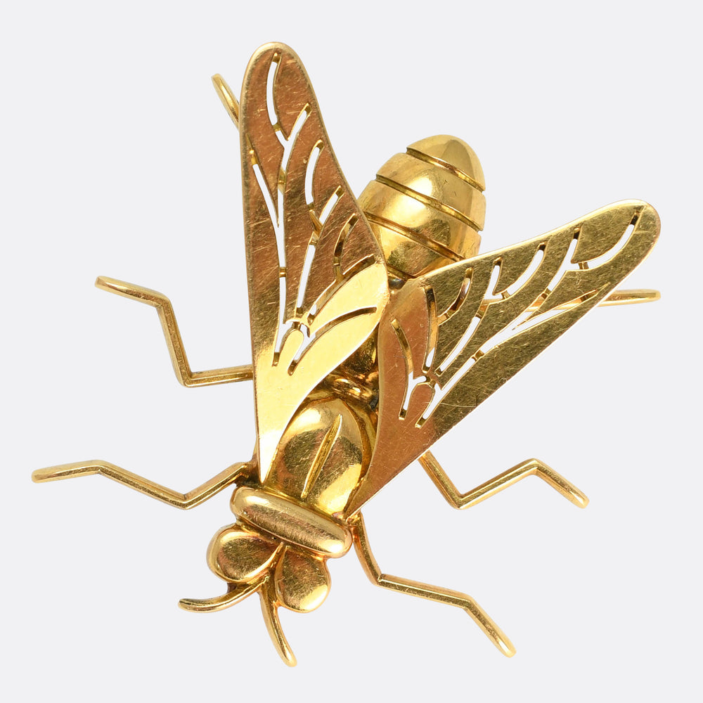 Art Deco Boucheron 18k Gold Insect Brooch