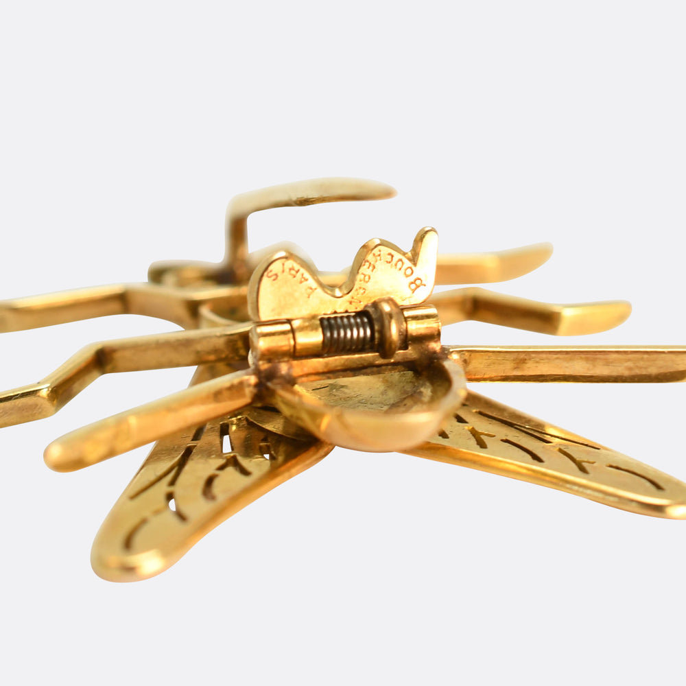 Art Deco Boucheron 18k Gold Insect Brooch