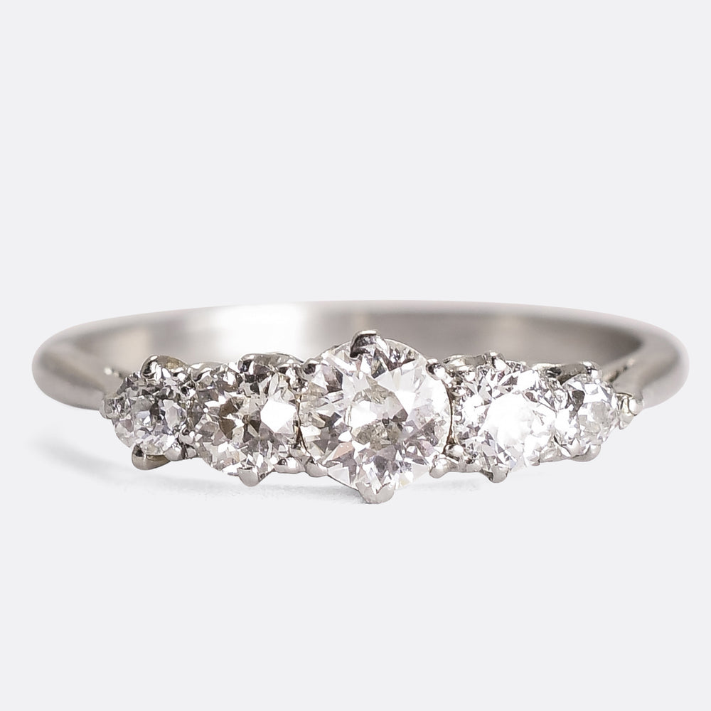 Art Deco Graduated Diamond 5-Stone Ring