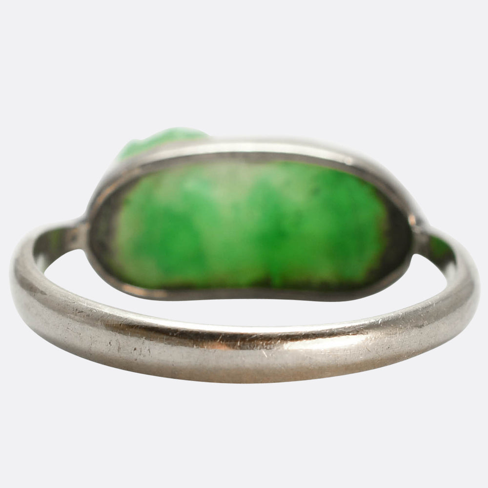 Art Deco Jade Cat Ring