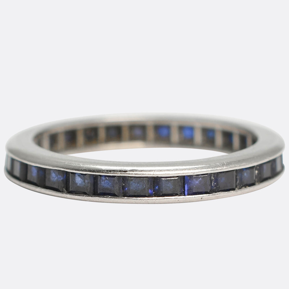 Art Deco Platinum Sapphire Eternity Ring