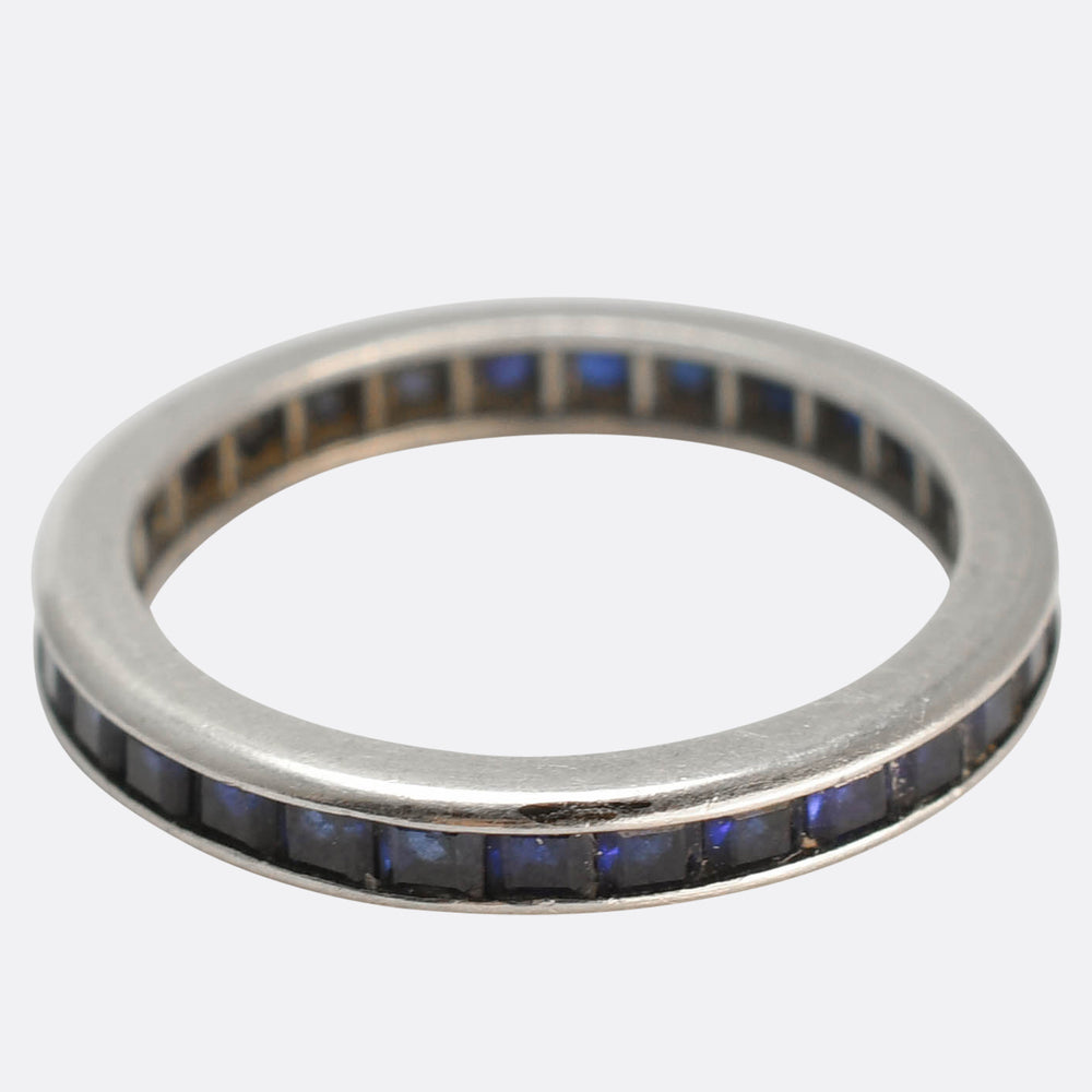 Art Deco Platinum Sapphire Eternity Ring