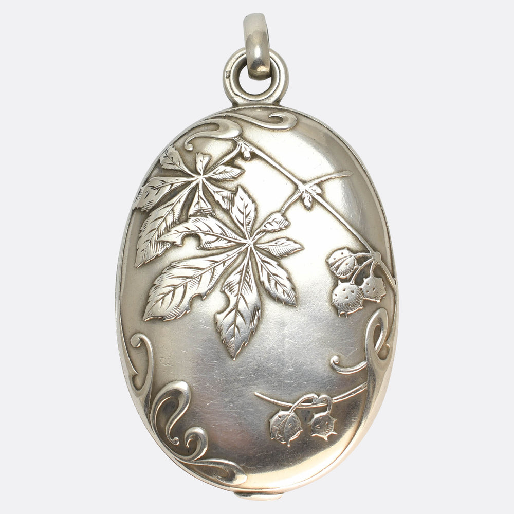 Art Nouveau French Silver Mirror & Locket Pendant