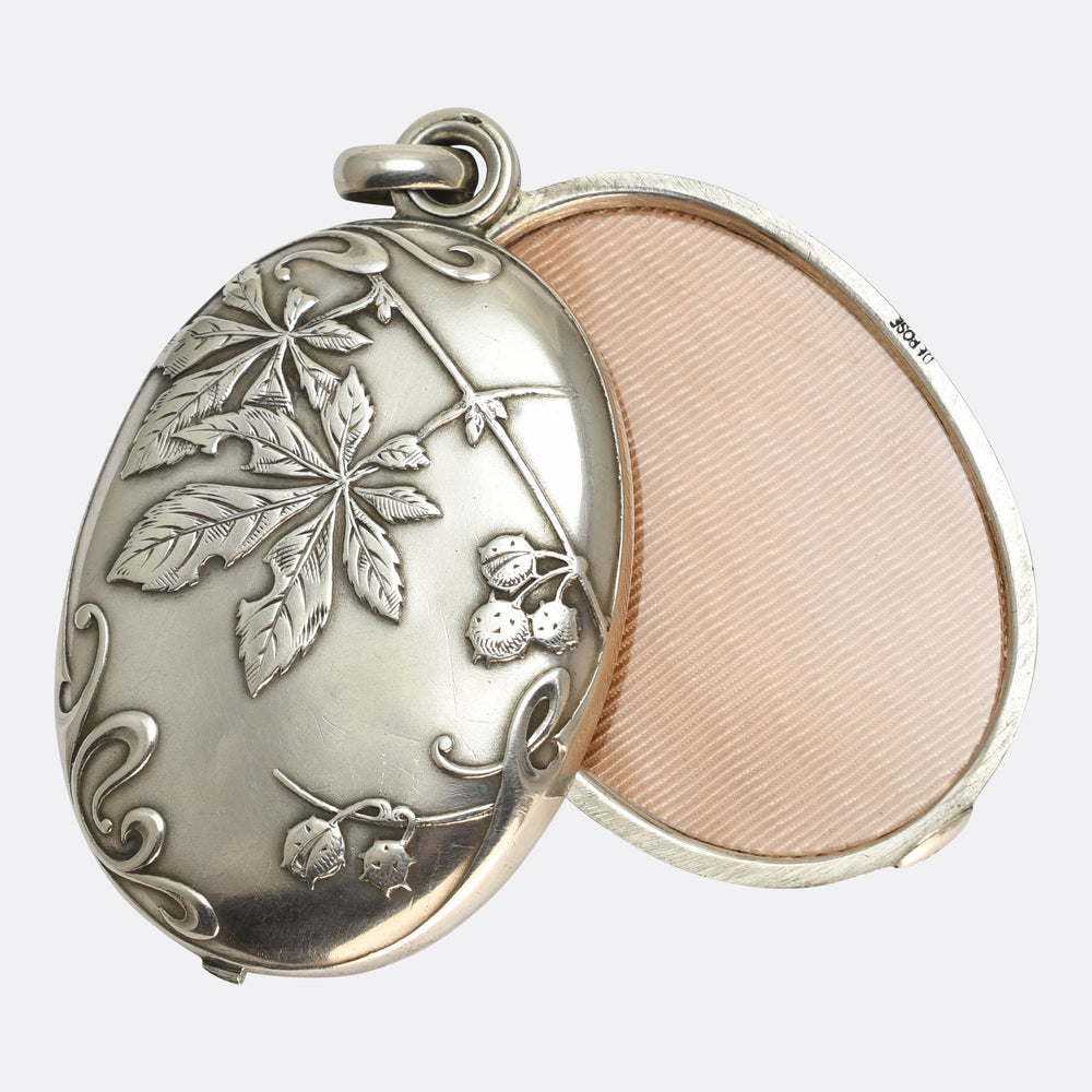 Art Nouveau French Silver Mirror & Locket Pendant