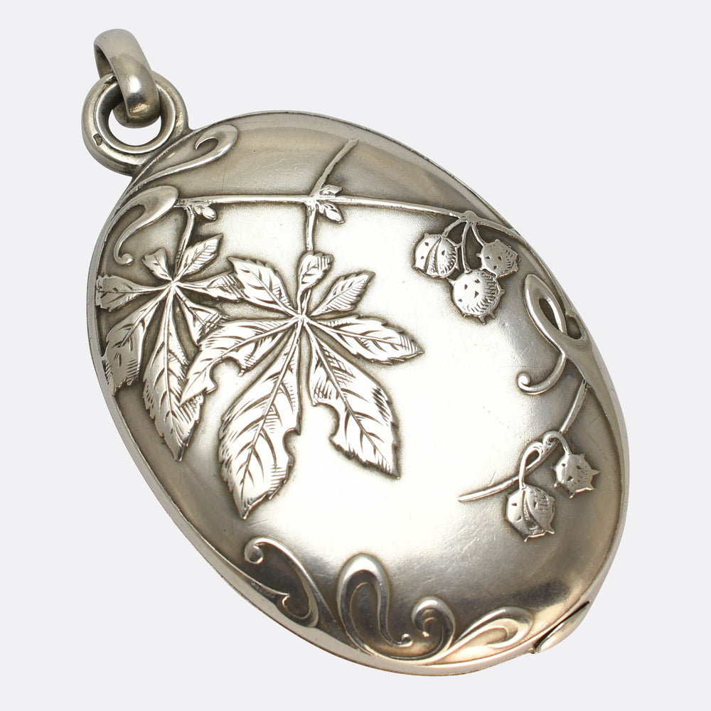 Art Nouveau French Silver Mirror & Locket Pendant