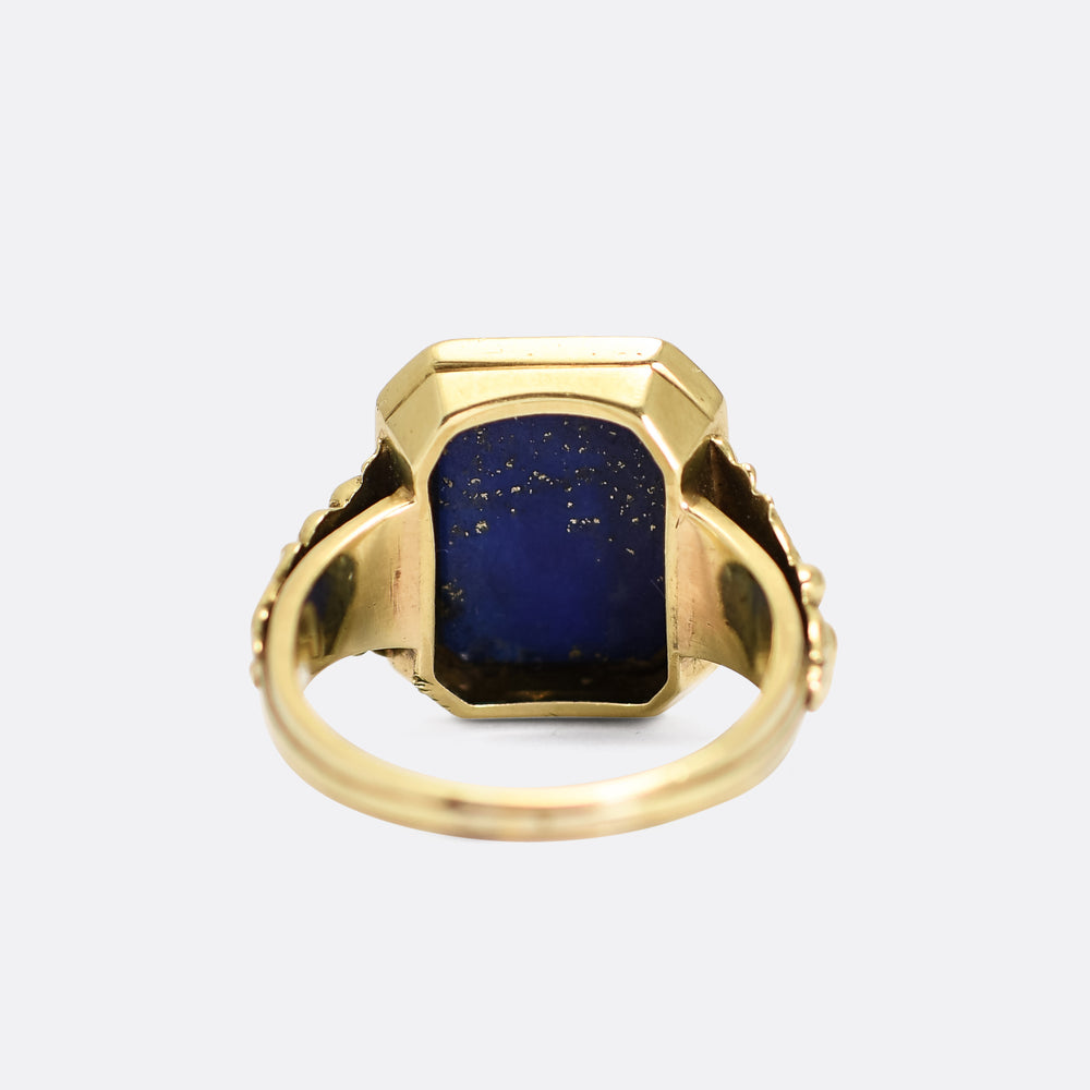 Art Nouveau Lapis Lazuli Signet Ring