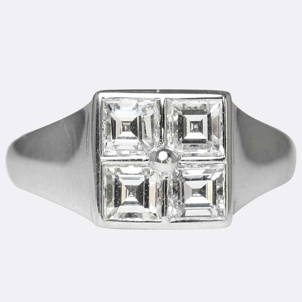 BVLGARI Asscher Cut Diamond Signet Ring