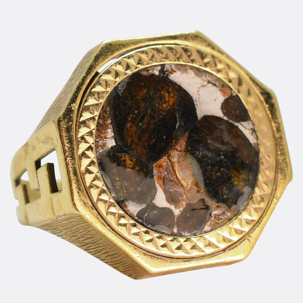 Contemporary Meteorite Sovereign Ring