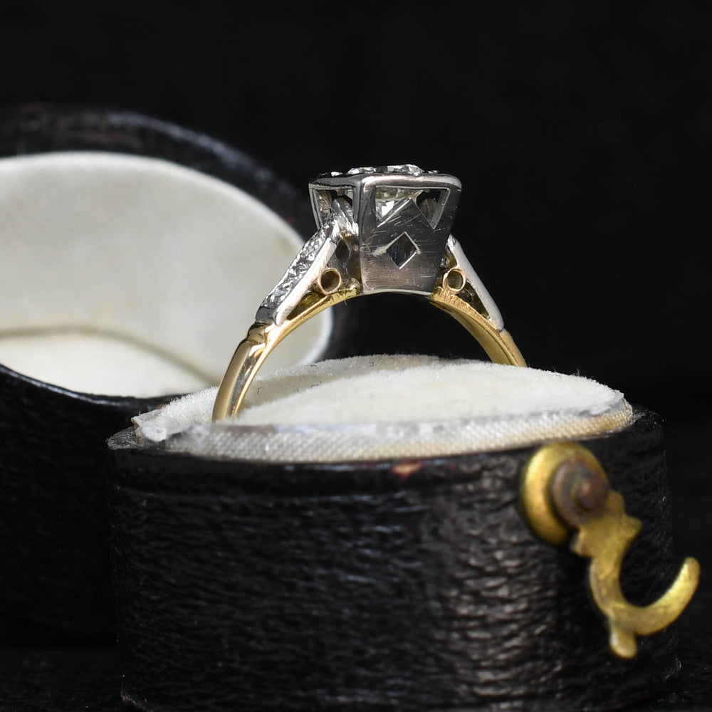 Art Deco Diamond Solitaire Engagement Ring