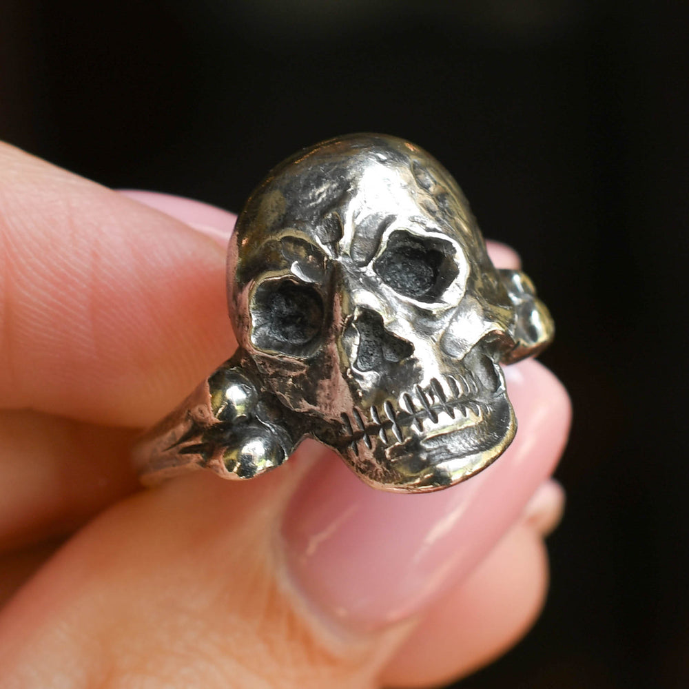 Victorian French Silver Skull Ring