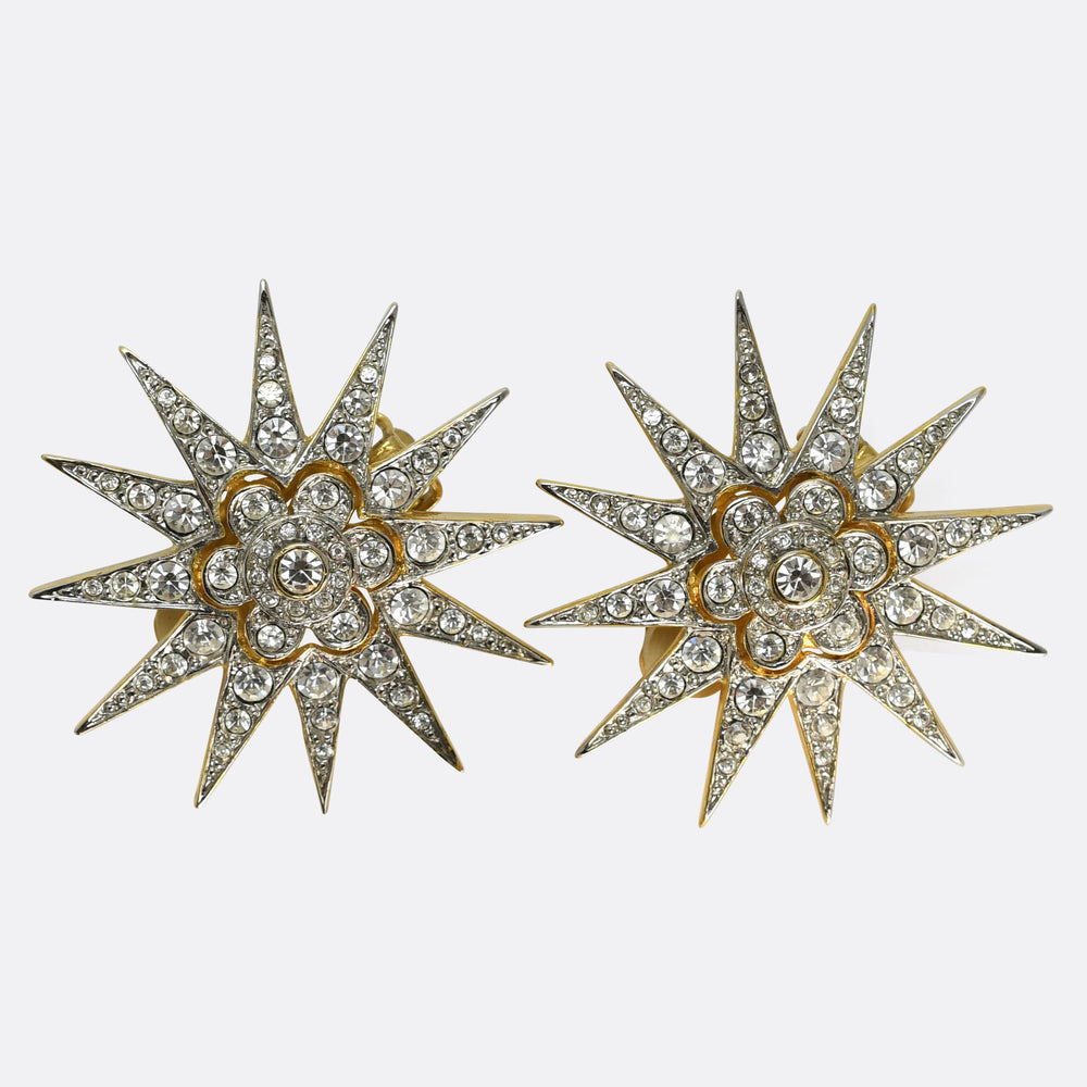 Vintage Butler & Wilson Paste Starburst Earrings