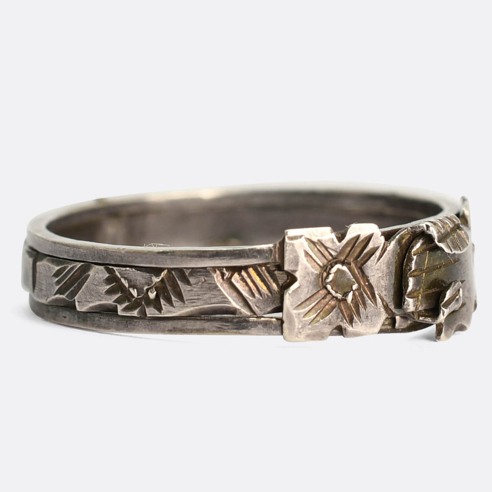 Early Georgian Silver Fede Gimmel Ring
