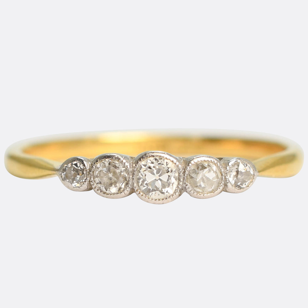 Edwardian Bezel Set Diamond 5-Stone Ring