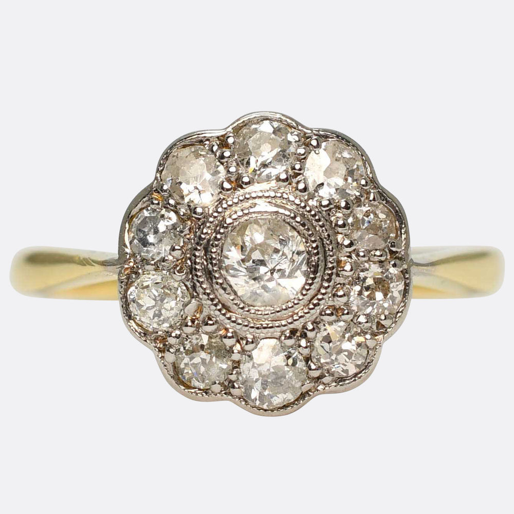 Edwardian Diamond Flower Cluster Ring