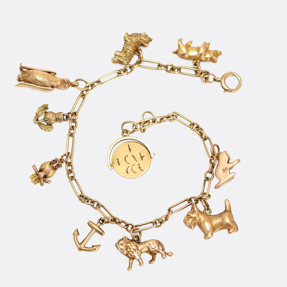 Edwardian I Love You Animal Charm Bracelet