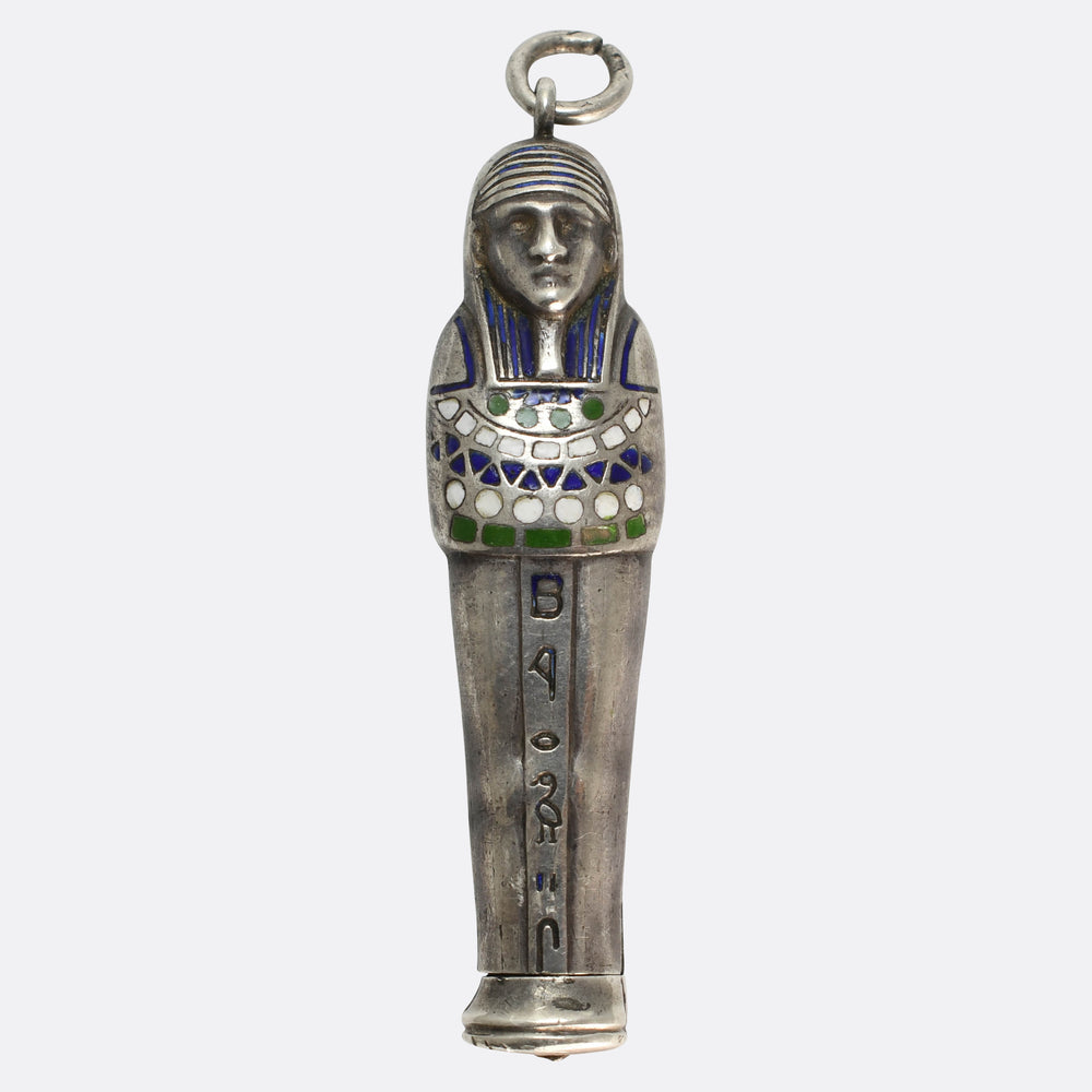 Egyptian Revival Enamel Sarcophagus Pendant