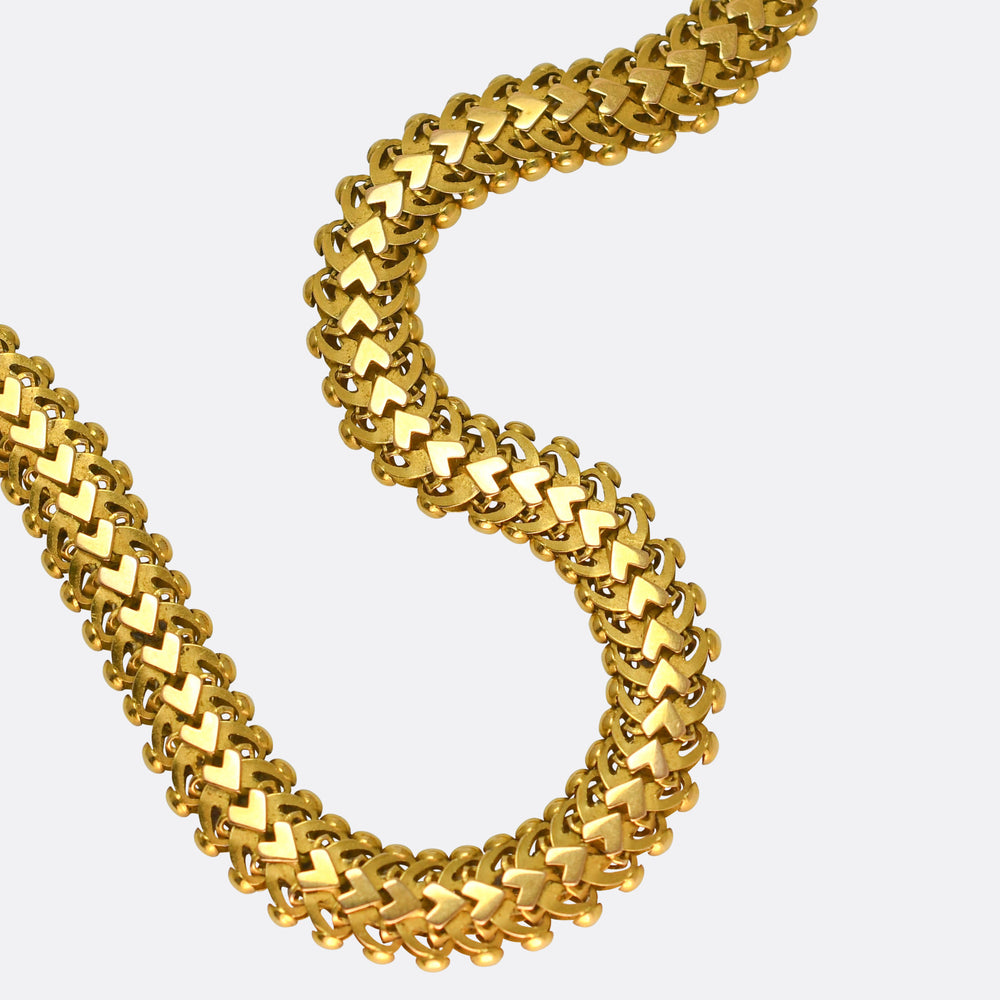 Georgian 18k Gold Serpentine Collar Necklace