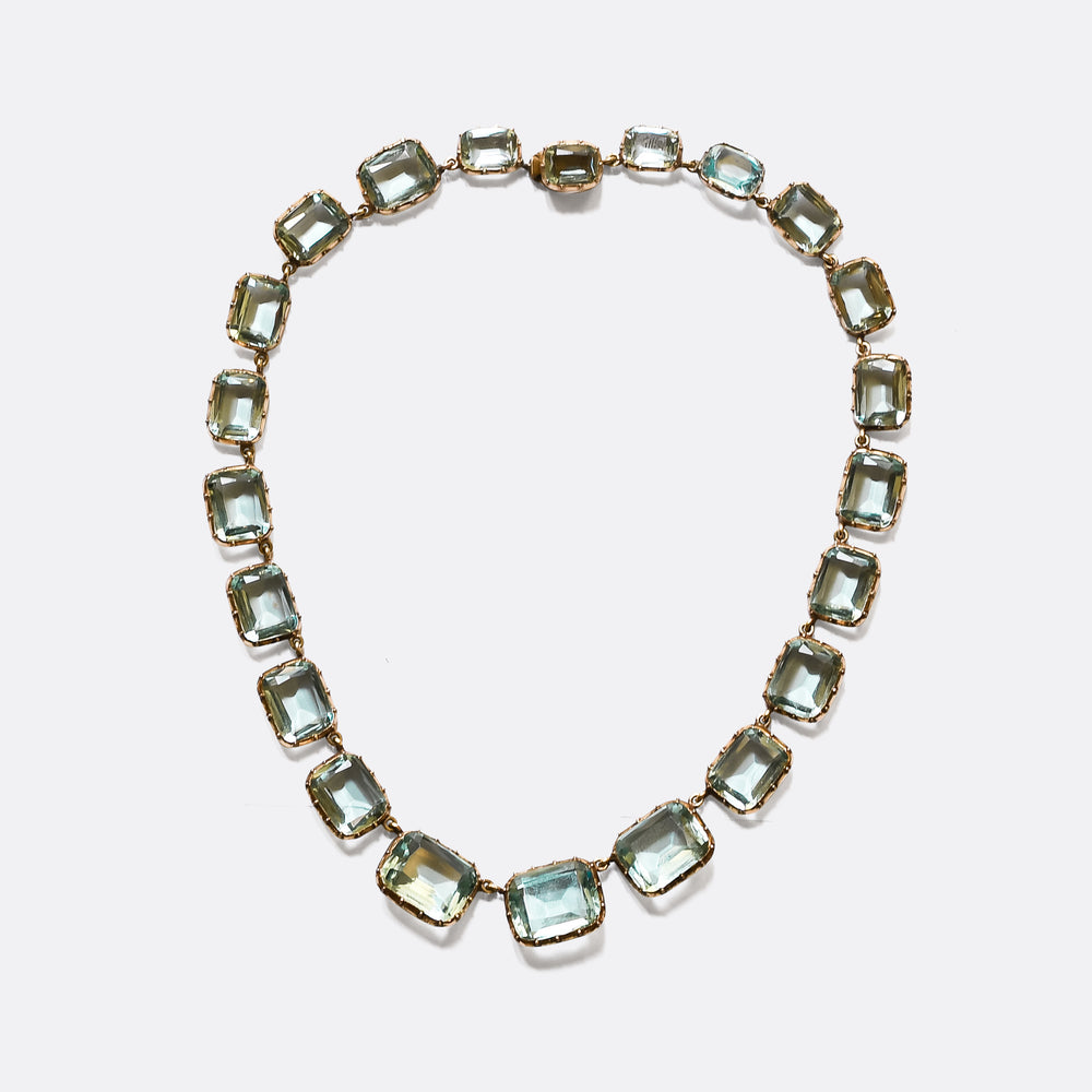 Georgian Aquamarine Paste Rivière Necklace