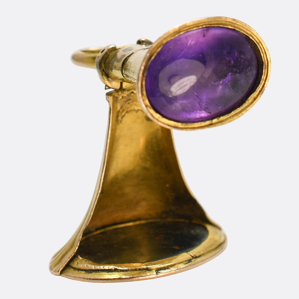 Georgian Bloodstone & Amethyst Opening Fob Pendant